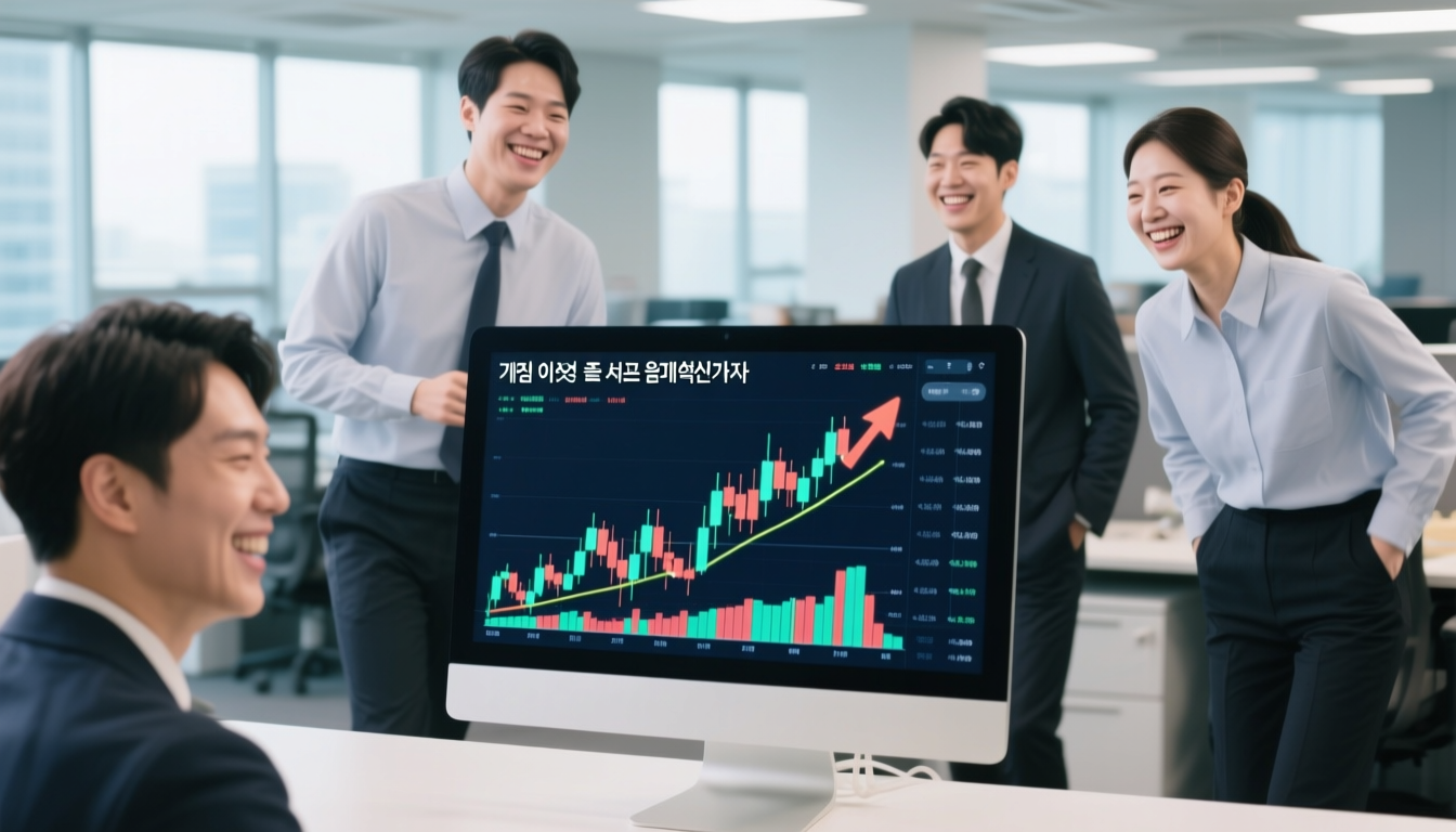 기업 이익 증가와 경제 활성화를 상징하는 활기찬 사무실 풍경